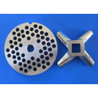 #22 x 1/4" hole STAINLESS Meat Grinding Grinder Plate disc & Cutter Knife